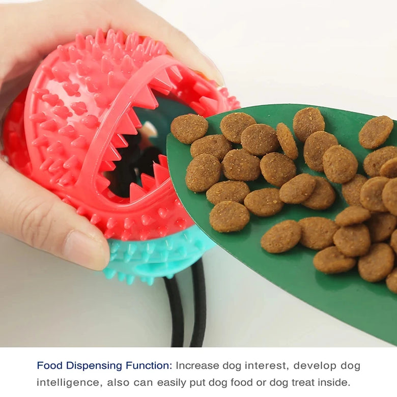 Large Dog Ball Toys Suction Cup Ropes Interactive Leaking Slow Feeder Chew Toy Teeth Cleaning, Alaskan, Husky toys