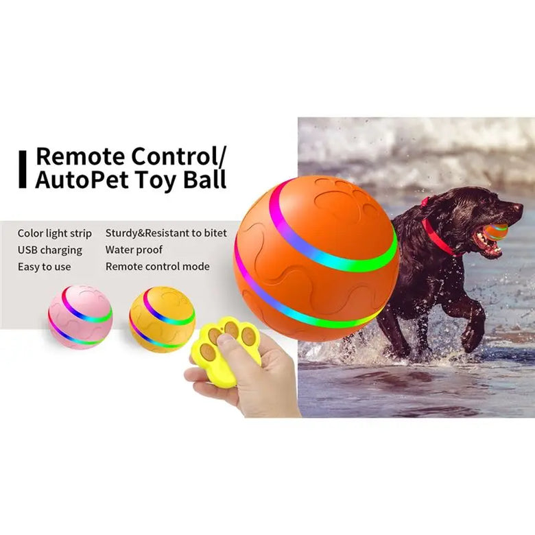 Practical-Interactive Dog Toys Smart Electric Pet Automatic Rolling Ball Cat Dog For Puppies/Small To Medium Dog With Remote
