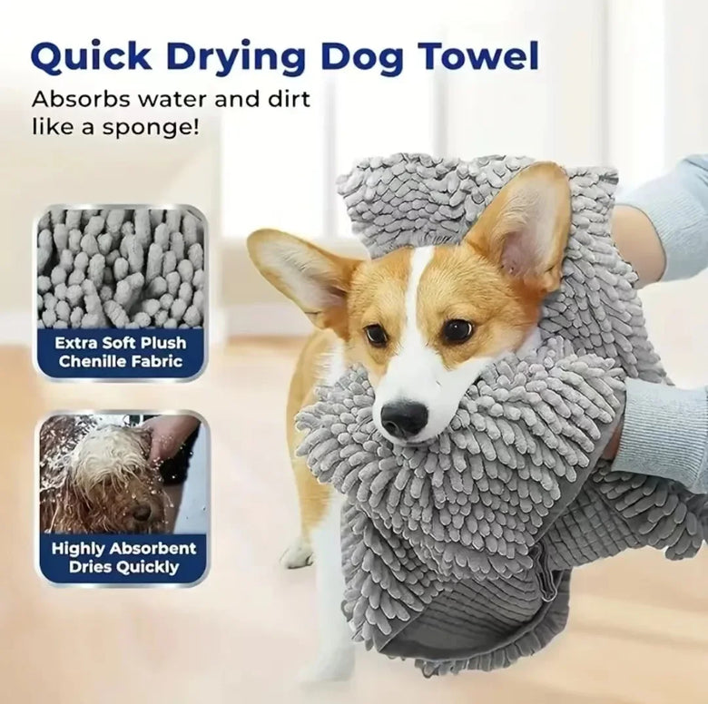 Chenille Pet Bath Towel